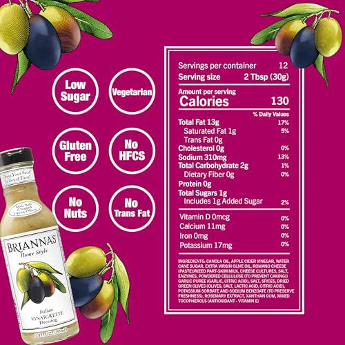 Image 2 of BRIANNAS Home Style Italian Vinaigrette Dressing, Gluten Free, 2 Pack