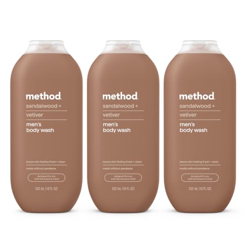 Image 5 of Sandalwood + Vetiver / 18 Fl Oz (Pack of 3) for the product Method Men’s Body Wash