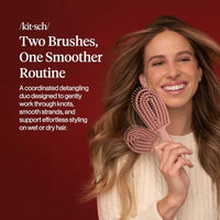 Thumbnail for Image 2 of Kitsch Flexi Flow Duo Detangler Brush, Hair Brushes For Women - Terracotta