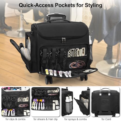 Image 3 of Relavel Hair Tools Travel Bag, Rolling Makeup Case, Heat Resistant Lining