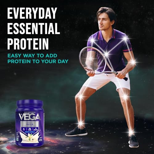 Image 4 of Vega Essential Protein ??5g Vegan Protein Powder, Creamy Vanilla, 16.2oz (10 Servings)
