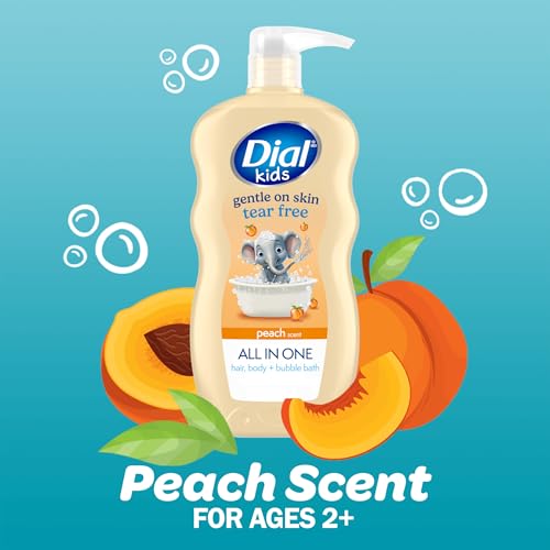 Image 3 of Dial Kids 3-in-1 Body + Hair + Bubble Bath, Peach, 24 Fl Oz, 4-Pack