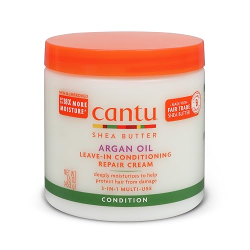 Image 1 of 16 Ounce (Pack of 1) for the product Cantu Argan Oil Leave in Conditioning Repair Cream, 16 Ounce