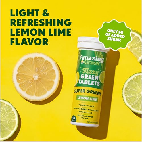 Image 6 of Amazing Grass Fizzy Green Superfood Tablets, Lemon Lime, 60 Count