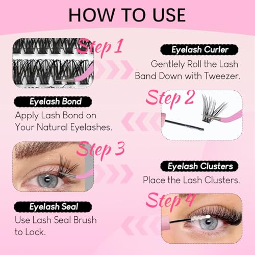 Image 6 of Azenlo Natural Lash Clusters Kit Wispy Eyelash Clusters 120 pcs Cluster Eyelash Extensions C Curl Individual Lashes 10-16 mm Mix Length Natural Look (60D KIT 120 Pcs)