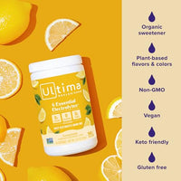 Thumbnail for Image 4 of Ultima Replenisher Electrolyte Powder Drink Mix Bundle ? Sugar Free ? Lemonade and Raspberry, 90 Servings