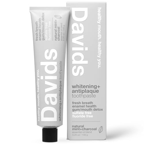 Image 1 of Default Title for the product Davids Charcoal Toothpaste Whitening SLS Free Enamel Safe Peppermint 5.25oz