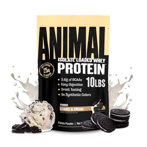Image 15 of Cookies & Cream / 10 Pound (Pack of 1) for the product Animal Whey Isolate Protein Powder