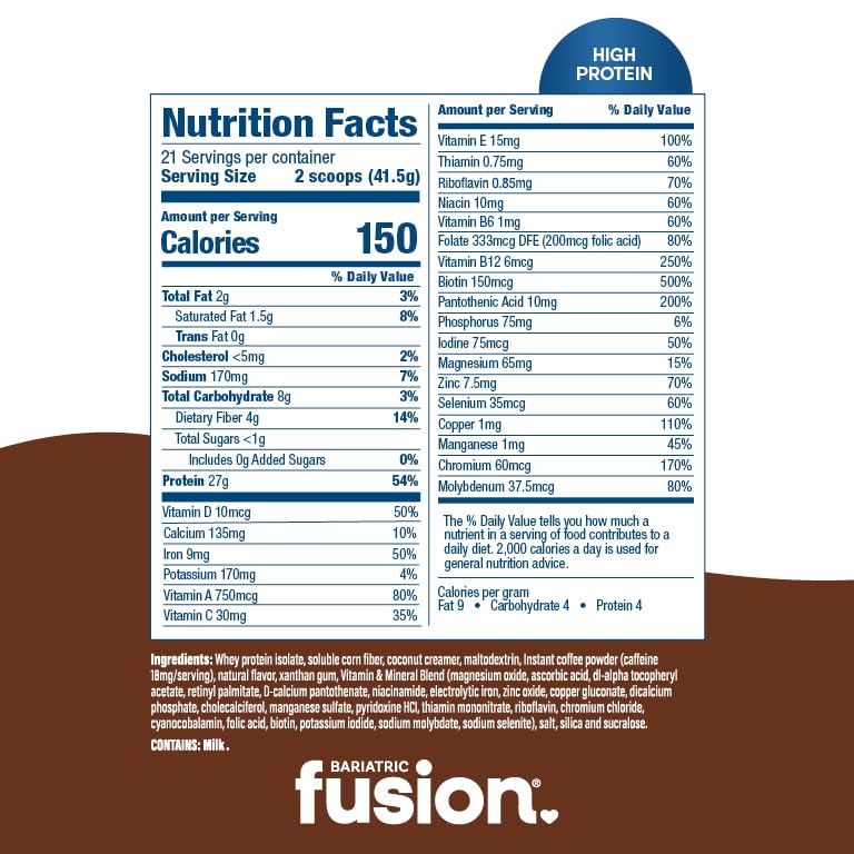 Image 4 of Bariatric Fusion High Protein Meal Replacement, Cappuccino, 30.7 oz
