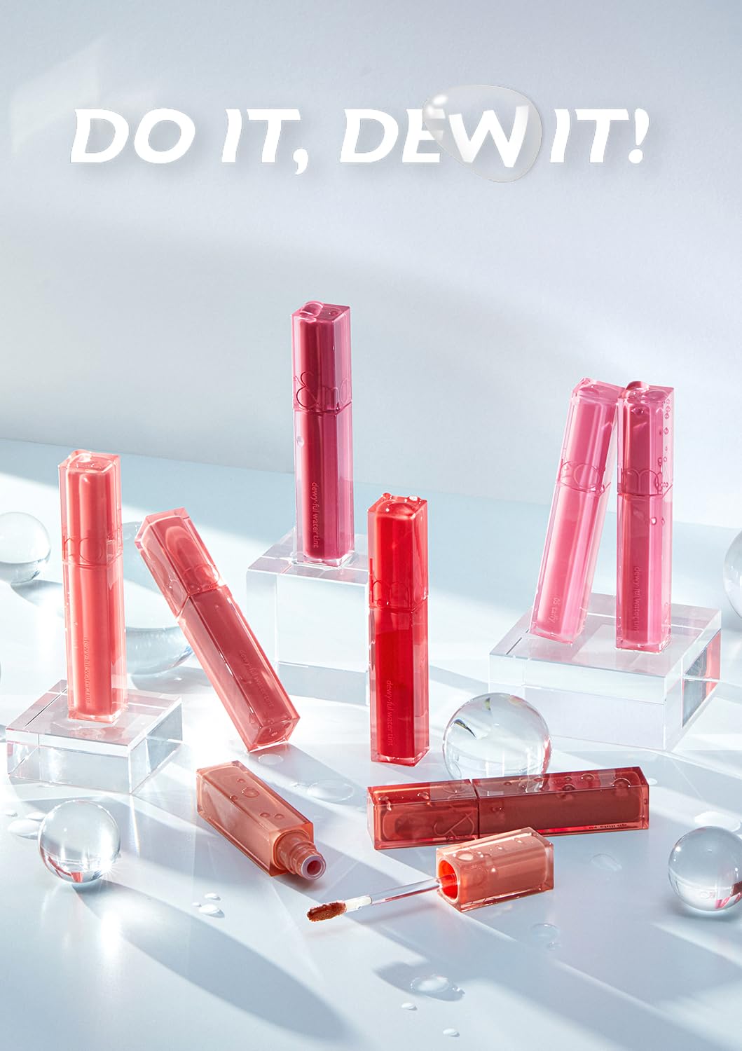 rom&nd DEWY·FUL Water Tint 12 CANYON – Pure, Non-Sticky Glossy Lip Stain for Hydrated, Long-Lasting Dewy Shine