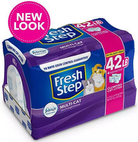 Thumbnail for Generic FreshStep Extra Strength Multi-Cat Scented Clumping Litter w/Febreze Scent Cat Litter, 4 x 10.5 lb Pack (42 lbs total), GRAY