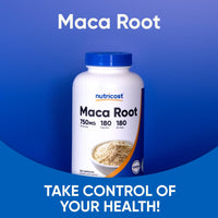 Thumbnail for Nutricost Maca Root Capsules (Lepidium meyenii) 750mg, 180 Capsules, 180 Servings