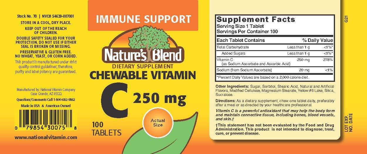 NAT B VIT C CW 250MG 100