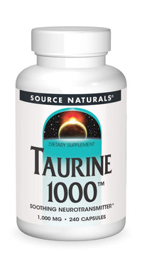 Thumbnail for Source Naturals Taurine, Soothing Neurotransmitter*, 1000mg - 240 Capsules
