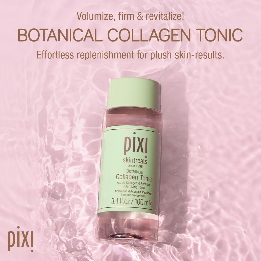 Pixi Botanical Collagen Tonic, Volumizing & Hydrating Toner, Enhanced with Peptides & Botanicals to Firm & Revitalize, Alcohol-Free Daily Moisturizing Toner, 250 ml / 8.5fl oz