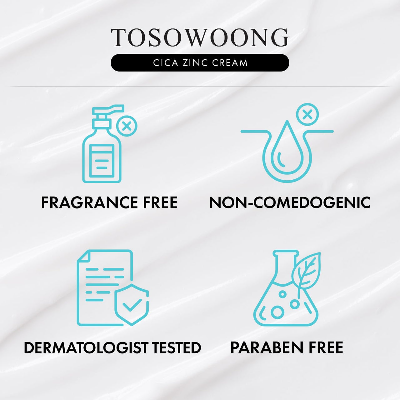 TOSOWOONG SOS Repair CICA Clinic Zinc Cream, 100,000ppm Zinc Oxide, Heal, Soothe Acne, Redness, Rosacea Treatment, Skin Barrier Repair, Moisture, Non-Comedogenic, Korean Skin care, 50g, 1.76 oz.