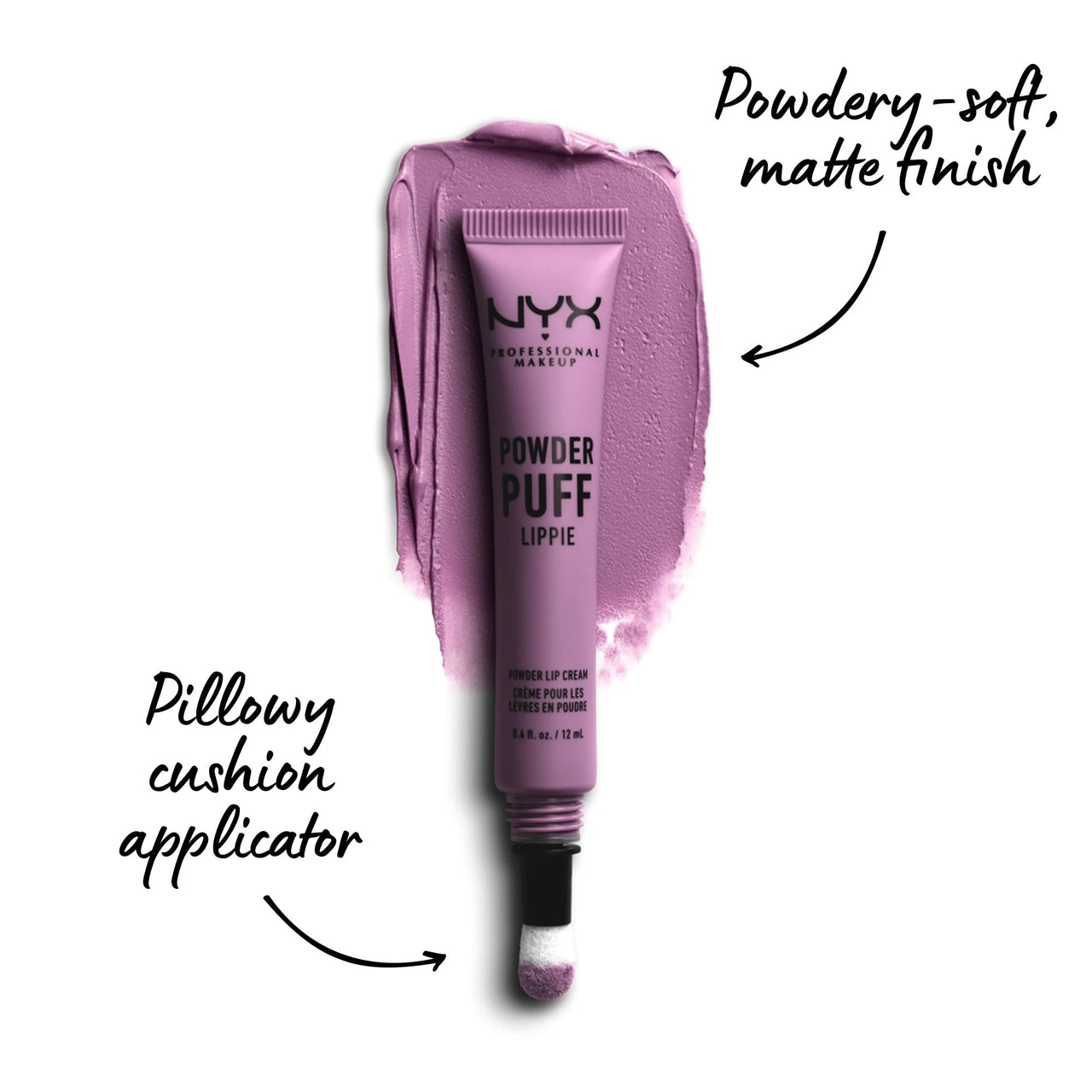 NYX PROFESSIONAL MAKEUP Powder Puff Lippie Lip Cream, Liquid Lipstick - Will Power (Lavender Mauve)