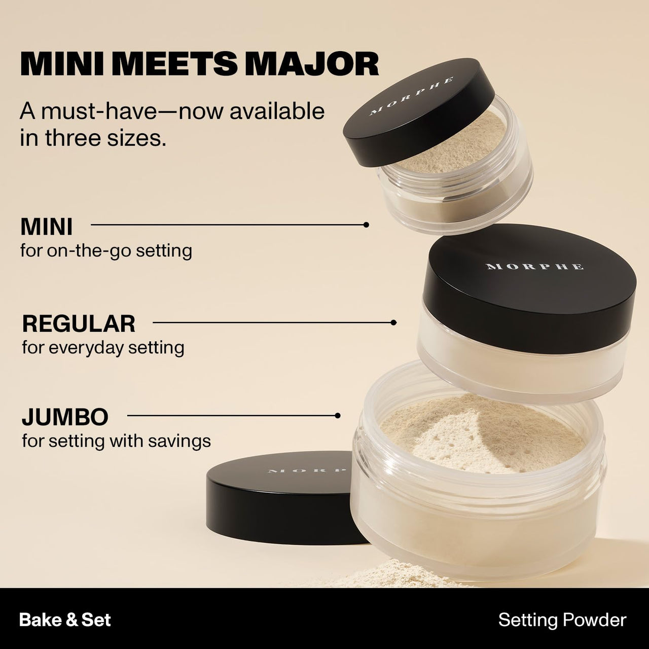 Morphe Totally Set Mini Brighten & Set Setting Powder Duo - Lightweight, Talc-Free Powder for Face Makeup Natural Finish - Minimizes Shine for Up to 24HR - Translucent (2 Count)