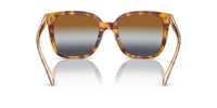 Thumbnail for Coach HC8381F Low Bridge Fit Sunglasses, Dark Tortoise/Canary/Brown Teal Grey Gradient, 56 mm