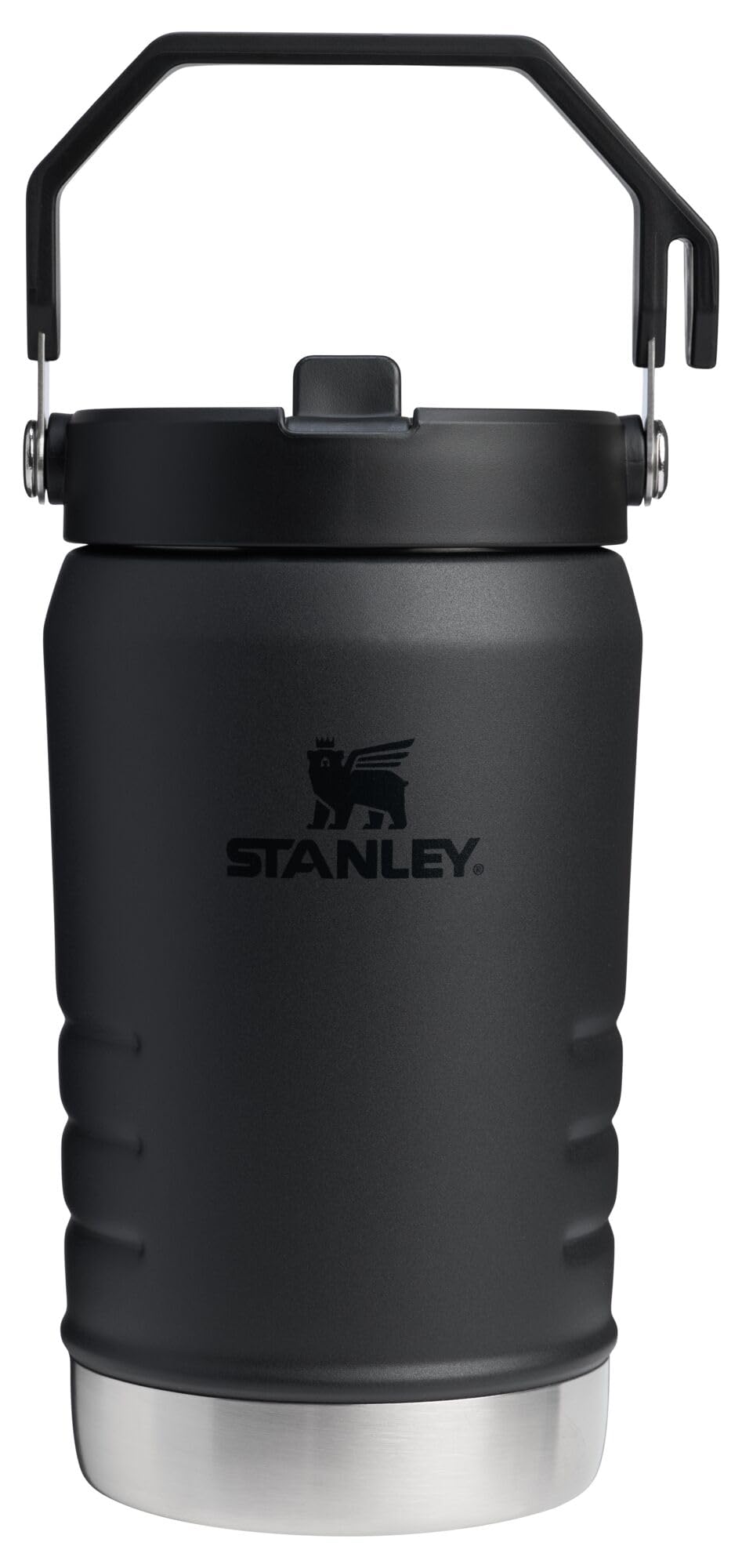 STANLEY IceFlow 2.0 Flip Straw Jug with Handle 40 oz | Twist On Lid and Flip Up Straw | Leakproof for Travel and Sports | Insulated Stainless Steel | BPA-Free | Black 2.0
