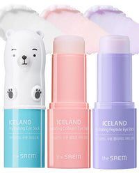Thumbnail for THESAEM Iceland Hydrating Eye Stick 0.24oz 3 Pack - Cooling, Collagen, Peptide - Cooling Eye Balm for Dark Circles and Puffiness – Under Eye Treatment - Balm to Smooth Skin Texture