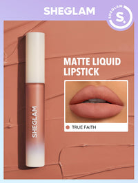 Thumbnail for SHEGLAM Matte Allure Liquid Lipstick Long Lasting High Pigment Lipstick Nourishing Sunflower Oil Reduce Lip Care-True Faith