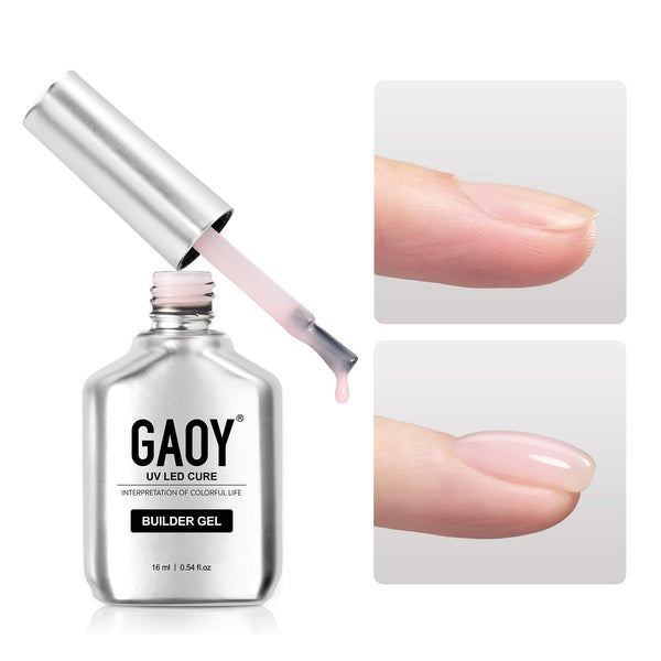 GAOY Builder Gel for Nails, 16ml Nail Strengthener in a Bottle, Nail Extension Hard Gel, Soak Off Long Lasting UV Light Cure, 1726 Baby Pink, Base Coat Top Coat Needed