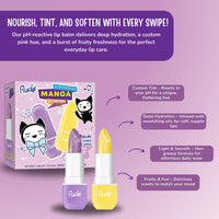 Thumbnail for Rude Cosmetics Lip Balm Hydrating, Nourishing Lipbalm Set for Women, Lip Moisturizer for Dry Cracked Lips, Vegan & Cruelty-Free, Manga Collection/Grape & Pineapple