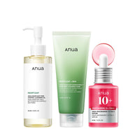 Thumbnail for Anua 3-Step Glass Skin Beginner Set, Oil Cleanser and Face Wash with Facial Serum, Double Cleansing Daily Routine with Niacinamide, Korean Skin Care Set