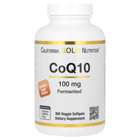 Thumbnail for California Gold Nutrition CoQ10 100 mg, Coenzyme Q10 Ubiquinone USP, Supports Mitochondrial Function, 360 Veggie Softgels