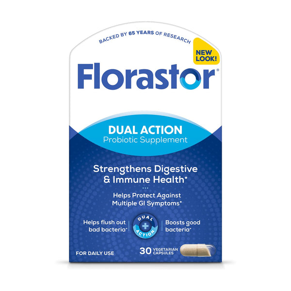Florastor Probiotics for Digestive and Immune Health, 100 Capsules, Probiotics for Women & Men, Helps Flush Out Bad Bacteria, Boosts The Good with Our Unique Strain Saccharomyces Boulardii