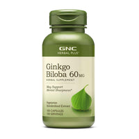 Thumbnail for GNC Herbal Plus Ginkgo Biloba 60mg Supplement, Vegetarian, Supports Mental Sharpness, 100 Servings