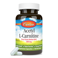 Thumbnail for Carlson - Acetyl L-Carnitine, 500 mg, Cognitive Health, Brain Function & Energy Production, 120 Capsules