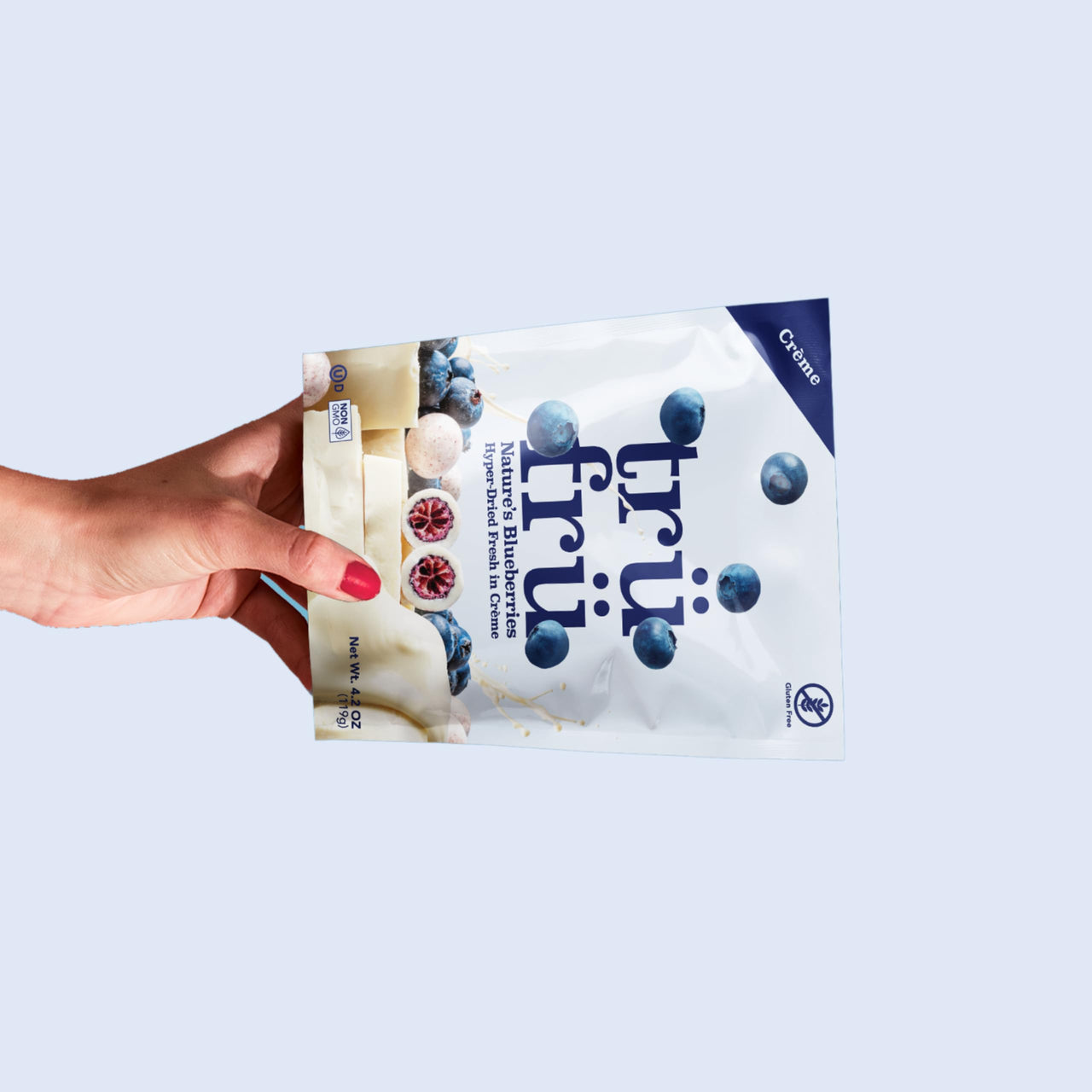 Tru Fru Nature's Blueberries Hyper-Dried in Crème, Premium Gourmet Freeze Dried Snack, 4.2 oz