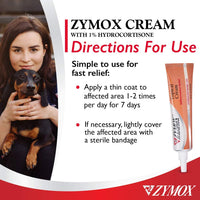 Thumbnail for Zymox Veterinarian Strength Topical Cream with 1% Hydrocortisone for Dogs and Cats, 1oz