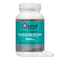 Thumbnail for Qunol Magnesium Capsules 420mg, High Absorption Magnesium Supplement, Extra Strength, Bone and Muscle Health Supplement, 120 Count