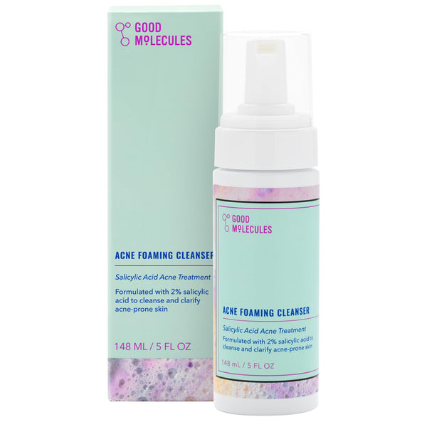 Good Molecules Acne Foaming Cleanser - Foam Anti-Acne Face Wash with Salicylic Acid BHA for Breakouts - Skincare for Face with Aloe and Witch Hazel