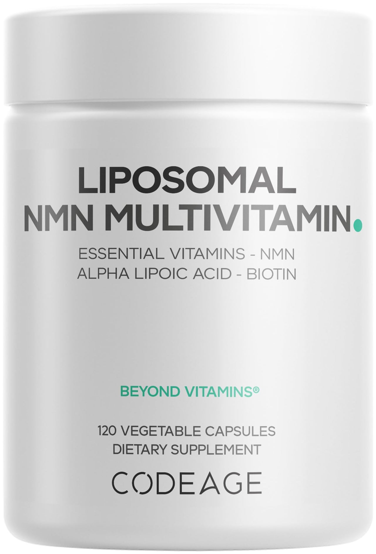 Codeage Liposomal NMN Multivitamin Supplement – NMN 500 mg Nicotinamide Mononucleotide with Vitamins A, C, D3, E, K2, B-Complex - Alpha Lipoic Acid, TMG Betaine – Non-GMO – 120 Capsules