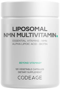 Thumbnail for Codeage Liposomal NMN Multivitamin Supplement – NMN 500 mg Nicotinamide Mononucleotide with Vitamins A, C, D3, E, K2, B-Complex - Alpha Lipoic Acid, TMG Betaine – Non-GMO – 120 Capsules