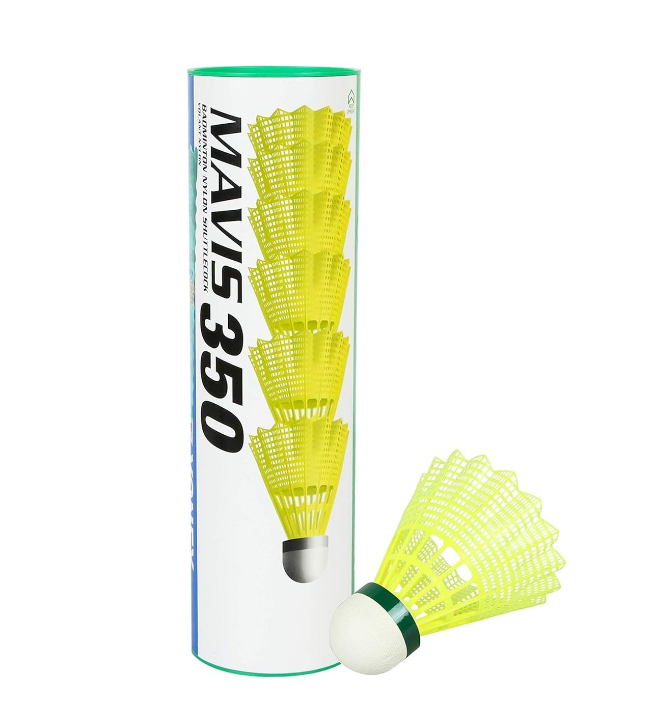 Yonex Mavis 350 Nylon Badminton Shuttlecocks (Yellow, Slow Speed) | Durable Performance