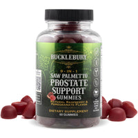 Thumbnail for BUCKLEBURY 9-in-1 Natural Saw Palmetto Gummies with Raspberry & Pomegranate Flavor - Plant-Based Prostate Support Supplements for Mens Bladder Health, Hair Growth & Urinary Support - 60 Gummies