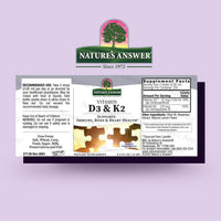 Thumbnail for Nature's Answer Vitamin D3 and K2, 0.5 oz - Liquid Extract Oral Drops - Supports Immune, Bone and Heart Health - in a Delicious Olive Oil, Rosemary Oil, and Natural Lemon Base