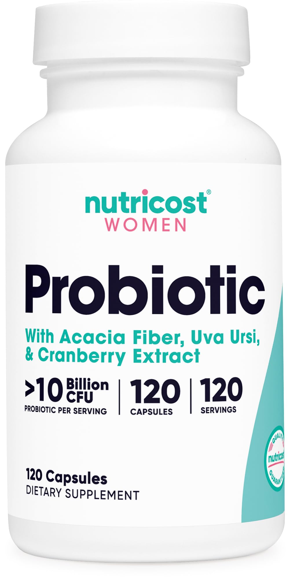 Nutricost Probiotic for Women 10 Billion CFU, 120 Capsules - Complex with Acacia Fiber, Uva Ursi & Cranberry Extract, Non-GMO & Gluten Free