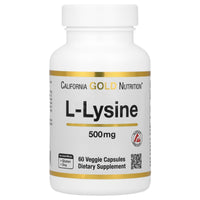 Thumbnail for California Gold Nutrition L-Lysine, 500 mg, 60 Veggie Capsules