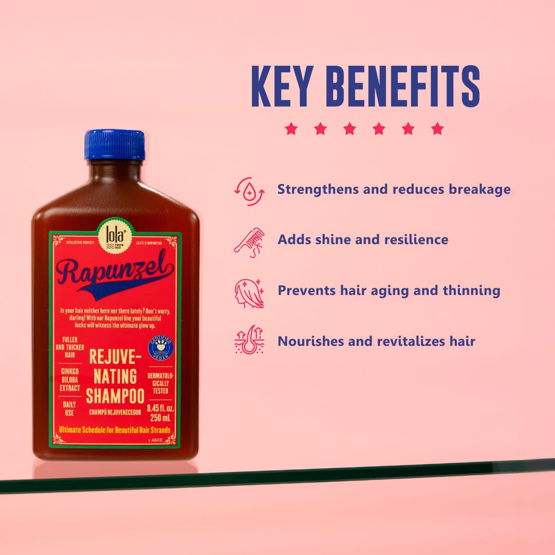 Lola From Rio – Rapunzel Rejuvenating Shampoo – Nourishing & Strengthening Shampoo for Fine, Thinning Hair – Supports Scalp & Hair Vitality – Sulfate-Free & Hydrating – 8.45 fl oz