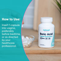 Thumbnail for Nutricost Boric Acid 600mg, 30 Capsules - Vaginal Suppository - Non-GMO - for Women