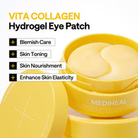 Thumbnail for Mediheal Vita Collagen Under Eye Patches for - Korean Hydrogel Eye Pads (60 patches) with 7 Vitamin & 5 Micro Collagen. Moisturizng & Non Irritating Eye Gel Mask. Sealing Cap Included.