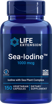 Thumbnail for Life Extension Sea-Iodine Capsules, 1000 mcg, 150 Veg Caps, Natural Iodine Supplement from Kelp and Bladderwack
