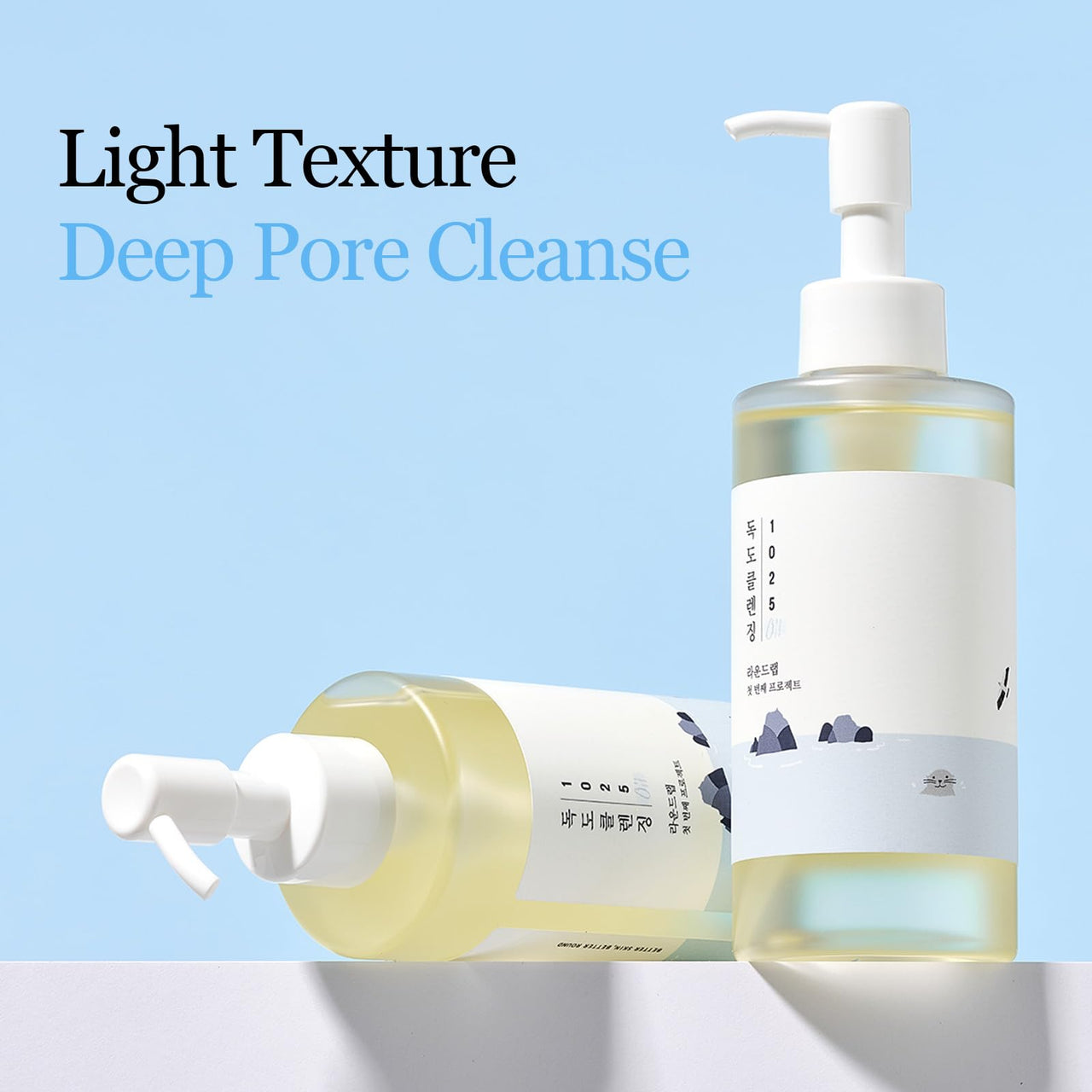 ROUND LAB 1025 Dokdo Cleansing Oil 6.76 Fl Oz, Lightweight Oil Cleanser for Face, Makeup Remover for Sensitive Skin, Blackhead and Pore Cleansing, Easy to Wash Off, No Oily Residue, Korean Skin Care