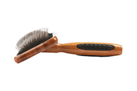 Thumbnail for Bass Brushes Large Slicker Style Pet Brush with Bamboo Wood Handle and Rubber Grips